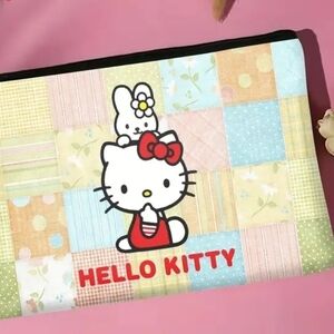 Hello Kitty Multi-Color Patchwork Cosmetic Bag - NEW